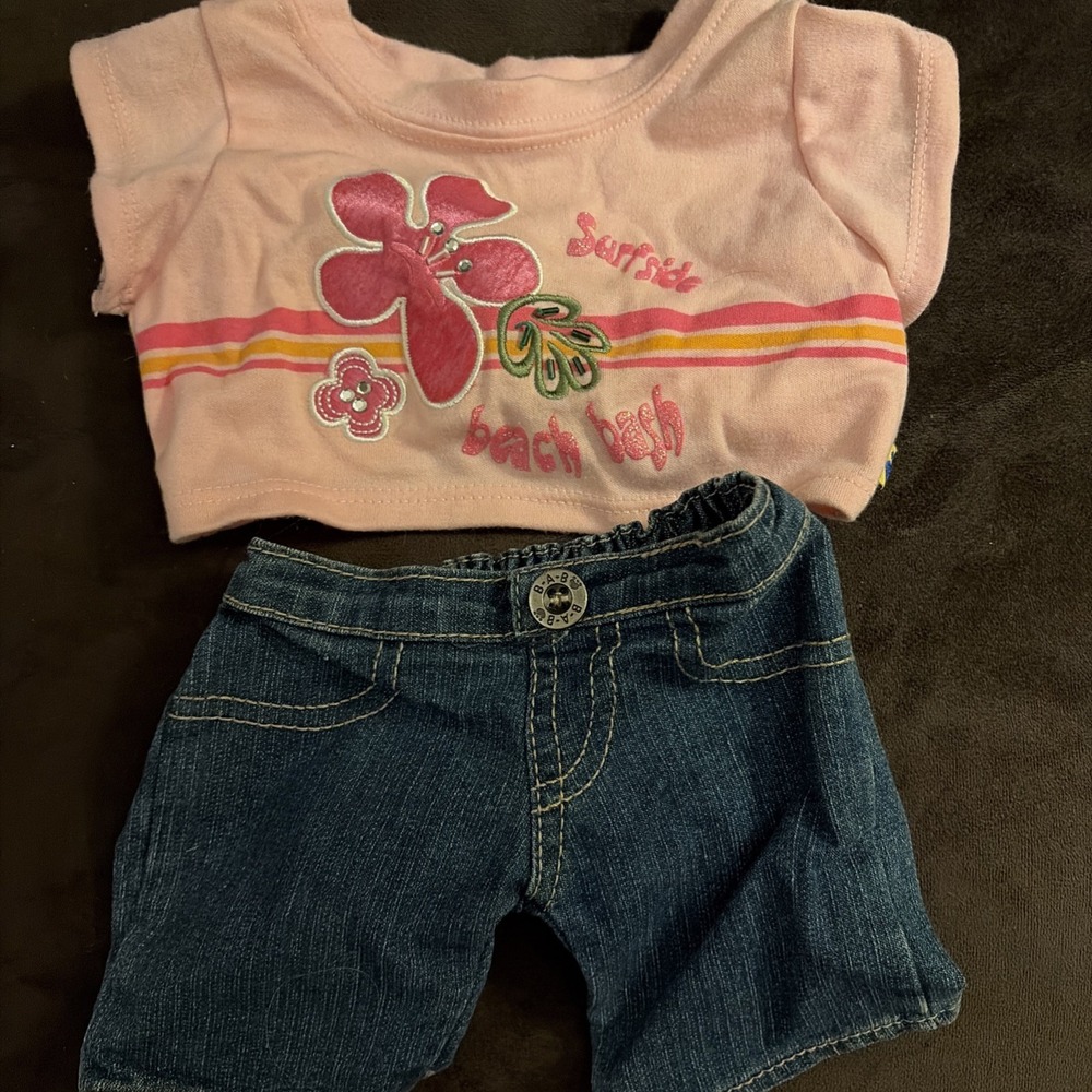 Build A Bear Outfit Pink‎ Top & Shorts